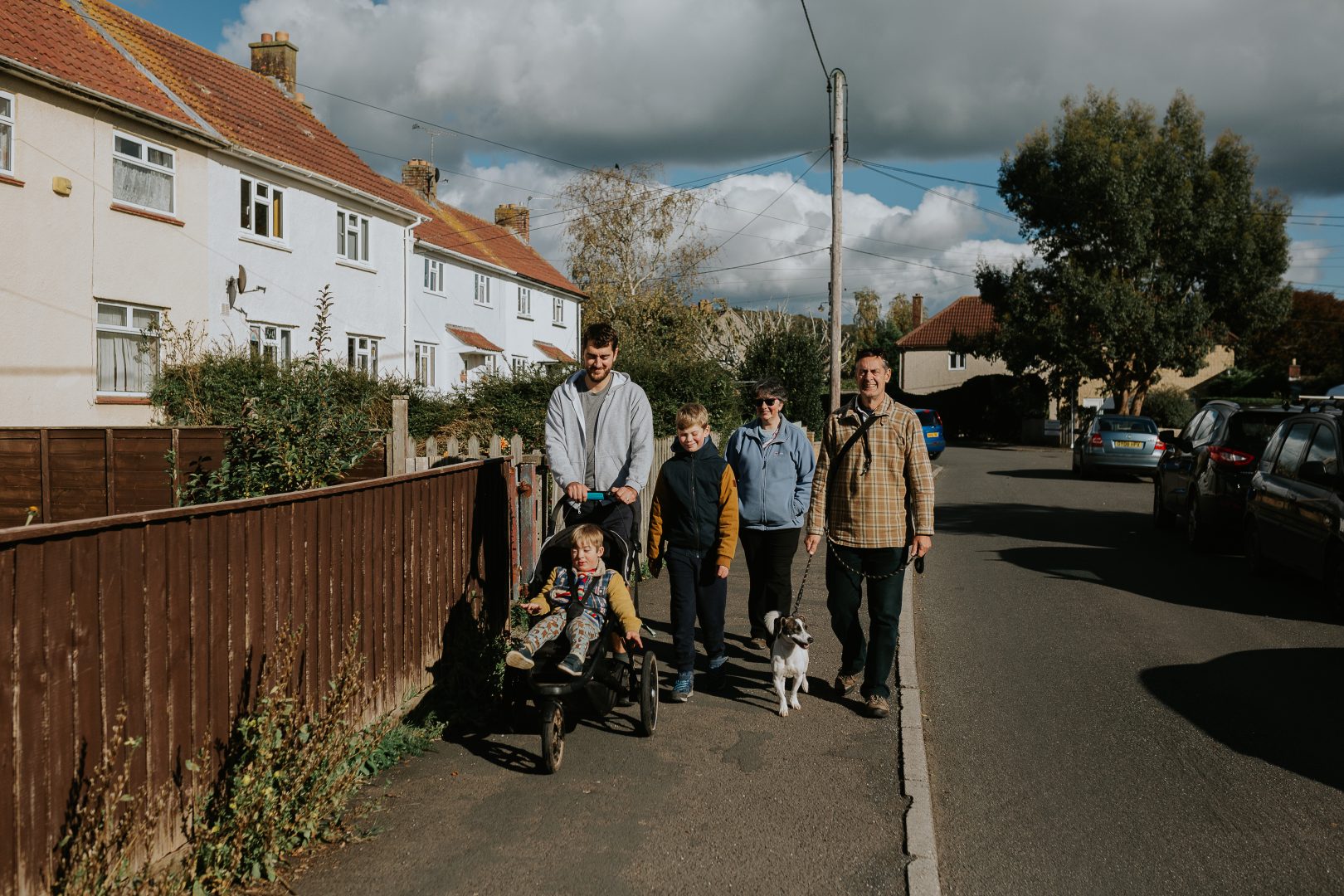 A family walking through affordable housing