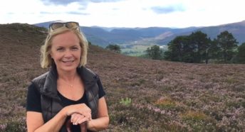 Mariella Frostrup standing on top of a hill