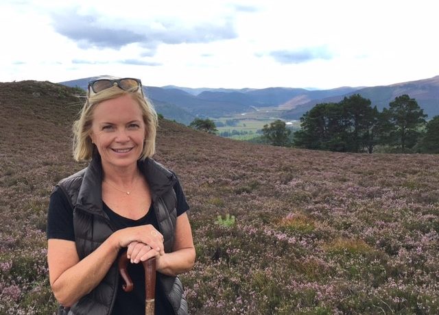 Mariella Frostrup standing on top of a hill