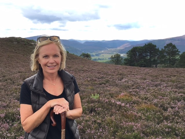 Mariella Frostrup standing on top of a hill