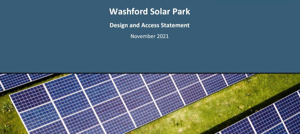 A picture pf washford solar farm planning document