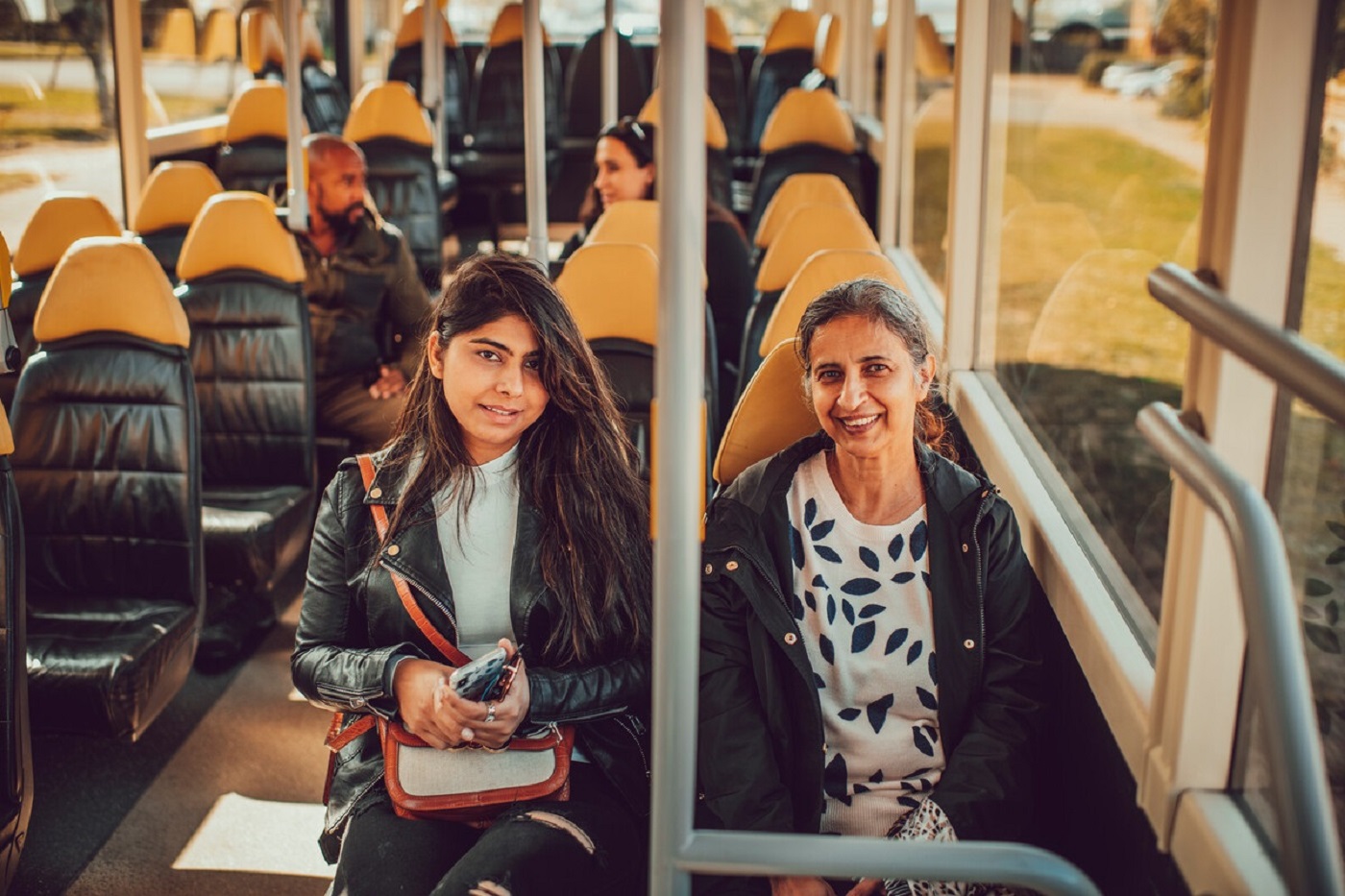 two women on a bus