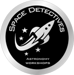 space detectives logo with picture of rocket