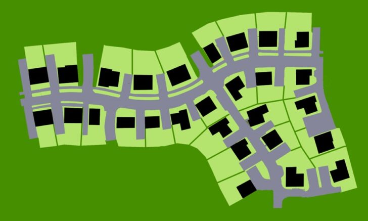diagram showing layout of housing estate